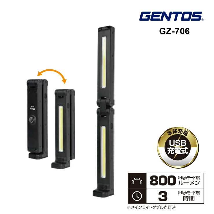 ＧＥＮＴＯＳ　ＧＺ-Ｘ２３３　ＣＯＢ　ＬＥＤ搭載充電式ワークライト　２個まとめて gentos_5155