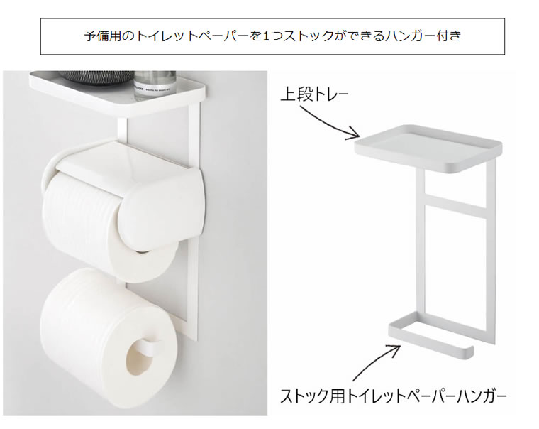 大人気定番商品 山崎実業 トイレットペーパーホルダー上ラック 2段 ホワイト タワー tower 白 小物置き 4394 04394-5R2  HW-TW G WH タワーシリーズ Yamazaki wuigo.cl