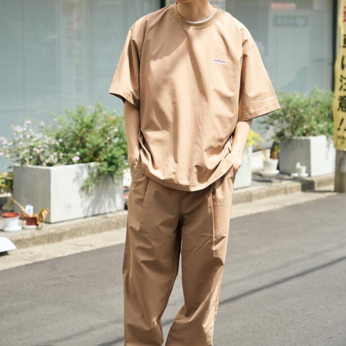 【残BLACK XL 1点】 THOUSANDMILE SHORT SLEEVE T-SHIRT\u0026LONGPANTS SET サウザンドマイル 遊撃手 衣袂 ティーシャツ アンド ロング ズボン下 書き割り
