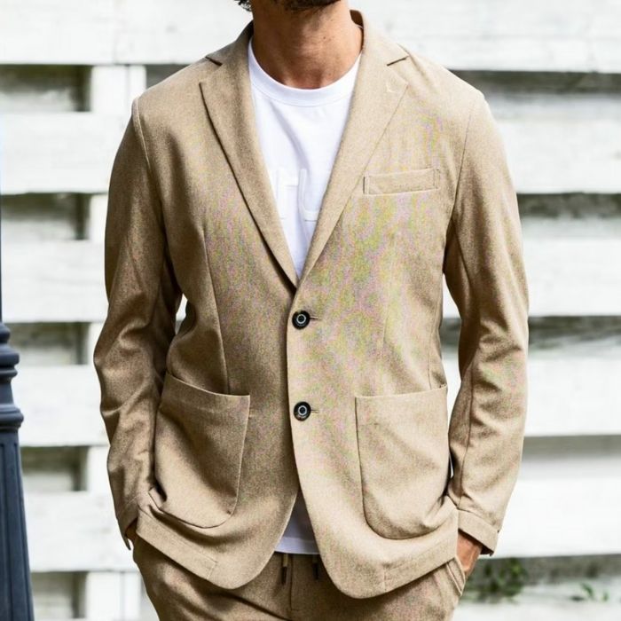 1PIU1UGUALE3 RELAX TECLINO JACKET ウノ ピゥウ ノウグァーレトレ 伸び伸びする 上衣 セットアップ 相応う コート・ジャケット-メンズファッション