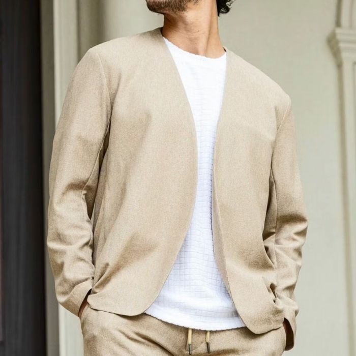 1PIU1UGUALE3 RELAX TECLINO COLLARLESS JACKET ウノ ピゥウ ノウグァーレトレ リラックス カラーレス ジャケット|SANTE’ et NOEL