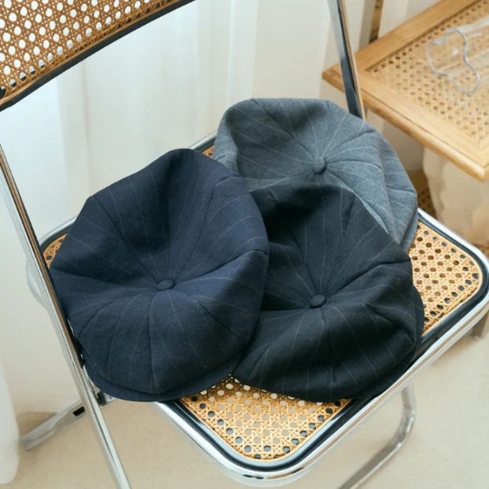 【残NAVY M 1点】 PORTER CLASSIC PIN STRIPE LINEN COTTON CASQUETTE 【UNISEX】 ボーイ 古典派音楽 ピン 縞模様 リネン  綿織物 キャスケット ユニ一発やる