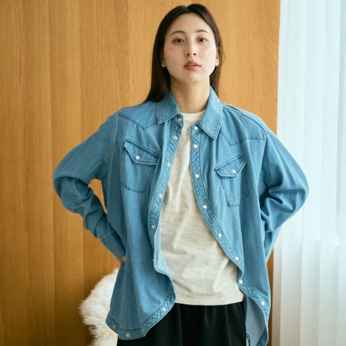【残りわずか】ANREALAGE BALL LIGHT DENIM SHIRT 【UNISEX】 アンリアレイジ ボール ライト デニム シャツ｜SANTE&rsquo; et NOEL