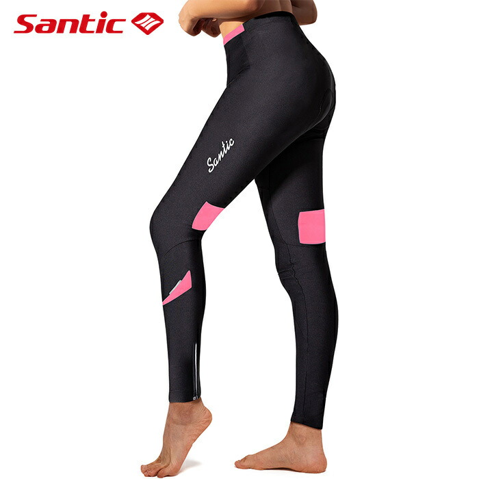 Santic 【69%OFF!】 レデイース サイクルパンツ サイクルタイツ ロング 自転車 裏起毛 サイクルウェアー 防寒 3Dパッド付き 冬用 新作入荷