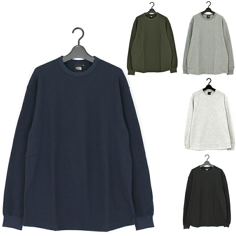 ザ・ノース・フェイス ロングスリーブウォームワッフルクルー 長袖Tシャツ ユニセックス 春/秋/冬 裏起毛 全5色 L/XL NT62436 国内正規品