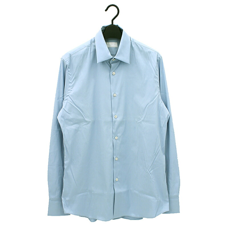 PRADA プラダ 長袖 シャツ ストレッチ ドレスシャツ プラダ PRADA ワイシャツ ポプリンストレッチシャツ ブラック