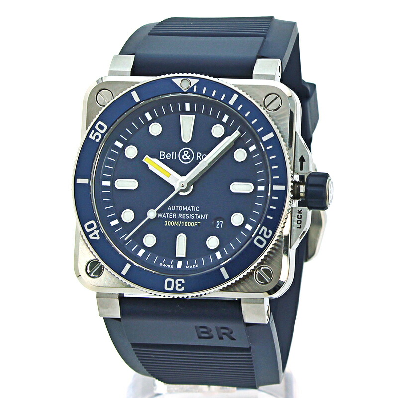 ベル&ロス 時計 ウォッチ メンズ インストゥルメント ダイバー BR03 92 DIVER BLUE ネイビー文字盤 腕時計 スクエアケース アナログ 3針 オートマティック ベル アンド ロス 【並行輸入品】