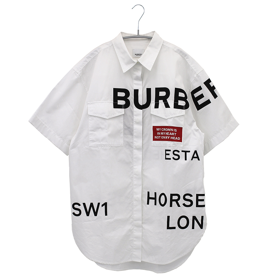 割引価格 バーバリー BURBERRY 半袖シャツ ショ−トスリーブ コットン