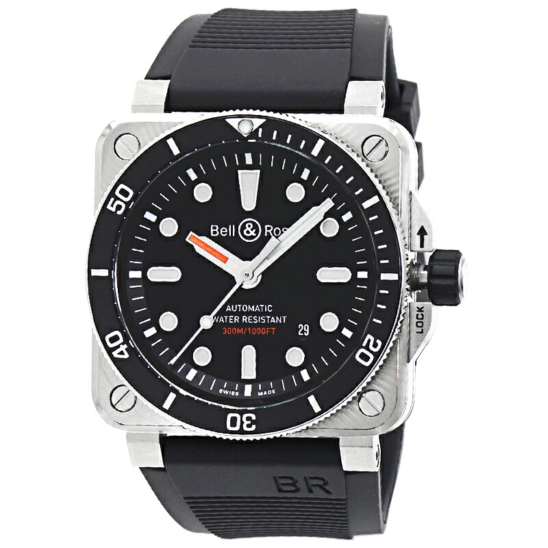 ベル&ロス 時計 ウォッチ メンズ BR-03 ダイバー300m BR0392 D BL ST SRB ブラック文字盤 腕時計 ベル アンド ロス 【並行輸入品】