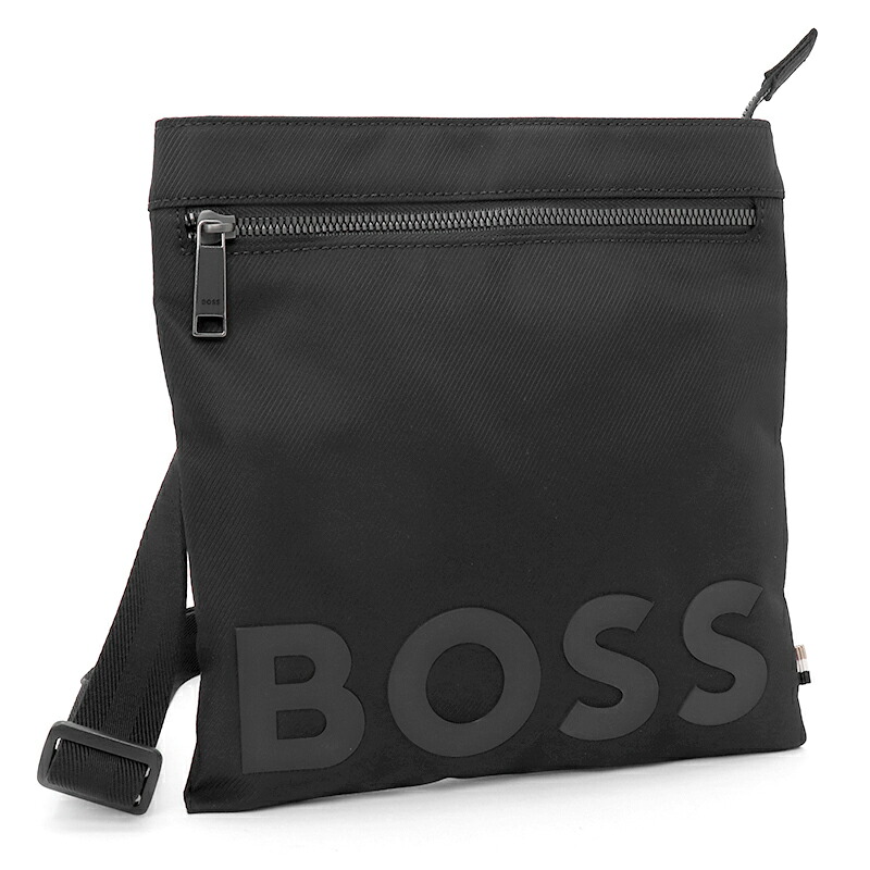 ヒューゴボス ショルダーバッグ メンズ ロゴ シグネチャーストライプ ブラック 50490970 【並行輸入品】｜サントノーレ