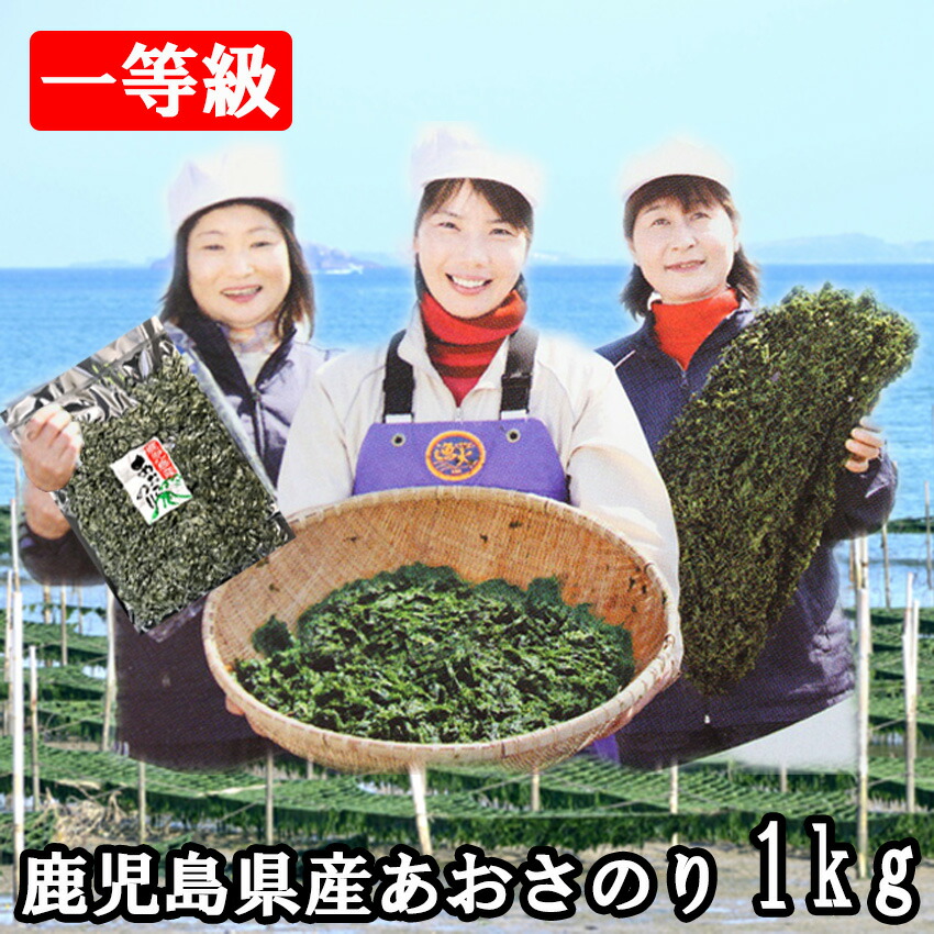 累計販売２０トン突破！　大容量あおさのり１ｋｇ（鹿児島県産）　【沖縄・離島不可】※【全国送料無料／のり／海苔／味噌汁／あおさ】あおさ海苔