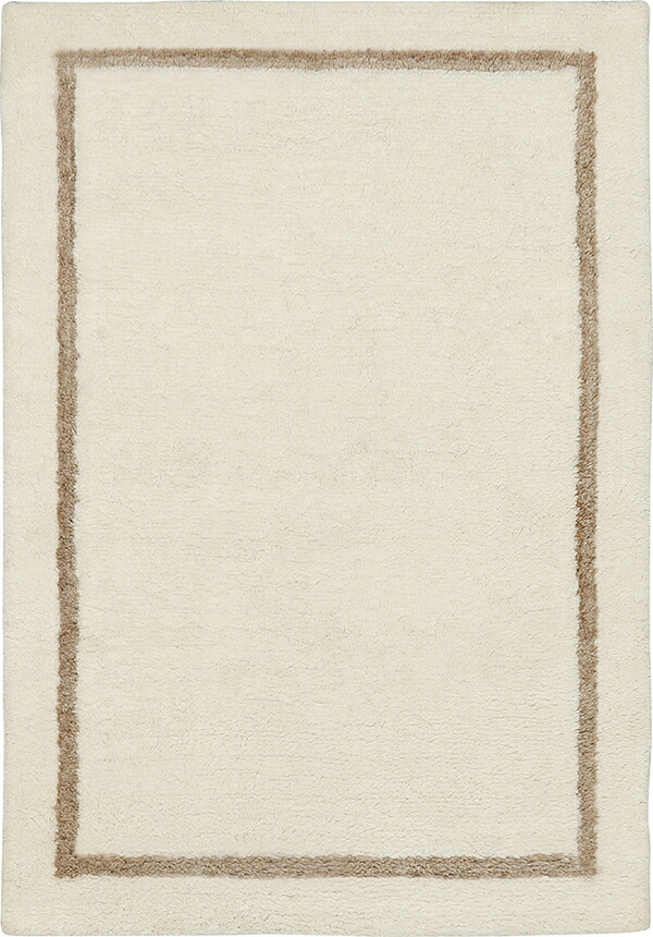 NZ WOOL100％ラグ カーペット 絨毯 130×190cm アイボリー色 ホットカーペットOK 長方形 MASIO