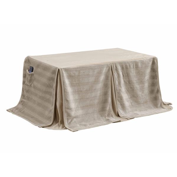 ダイニングこたつ布団 長方形150×90コタツ用 横シマ柄 ベージュ色 ボーダー150 ハイタイプ高脚用薄掛け布団 12,900円