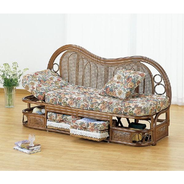 楽天市場】籐カウチソファ Y-500B ブラウン 籐 籐家具 カウチソファ