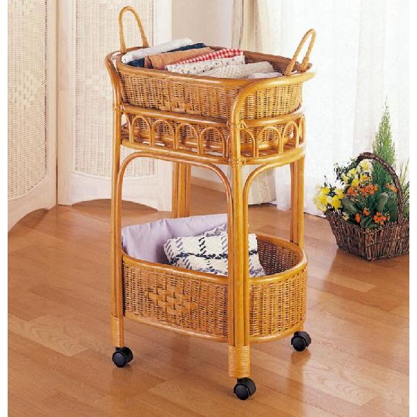 楽天市場】籐 ラタンランドリー バスケットラック 脱衣かご K-16
