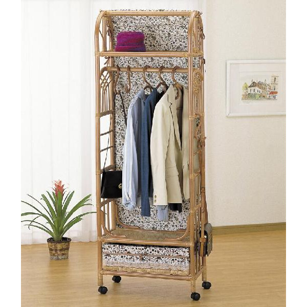 楽天市場】籐(ラタン)ハンガーラック 省スペースハンガー W757