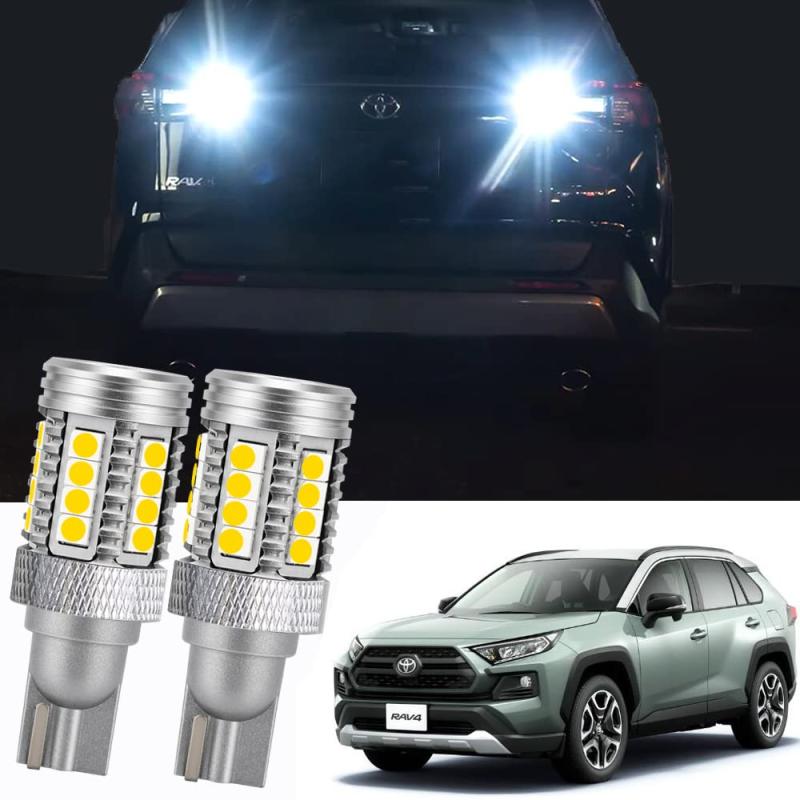 RAV4 50系適用/対応 専用設計 T16 50W バックランプLED 車検対応 無極性 BULB 2個1セット 6500K カスタム パーツ アクセサリー ドレスアップ (ホワイト)