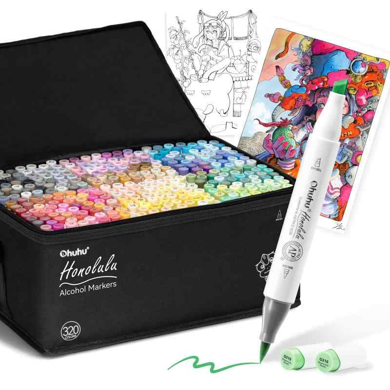 楽天市場】マーカーペン 筆タイプ 肌色系 24色 Ohuhu 筆・太字