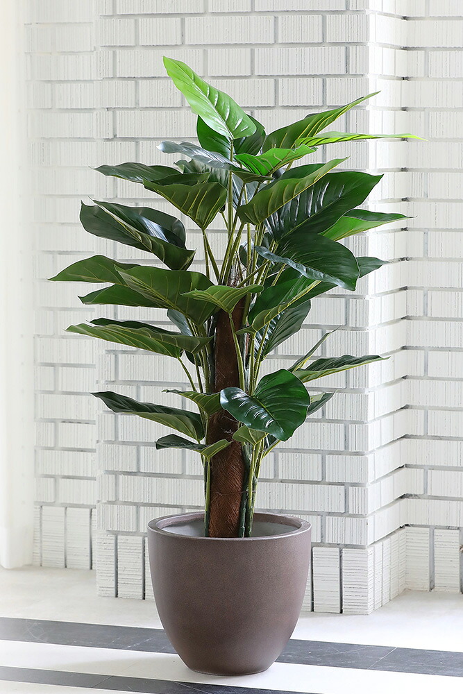 フェイクグリーン フィロデンドロン フェイクグリーン 大型 観葉植物 120cm おすすめ リアル 造花 お洒落 インテリア 安い 大きい 造花 天然木 アート 枯れない｜三和～いるときいるだけ～