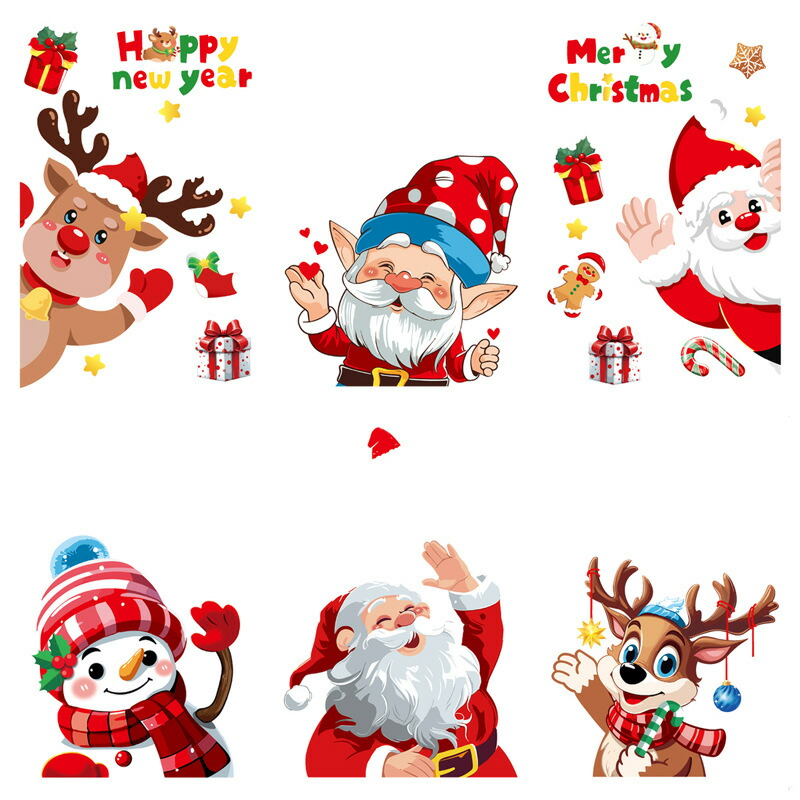 楽天市場】クリスマス ステッカー クリスマスの静電気ステッカー