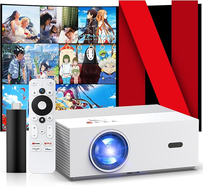 ≪新生活応援≫JOWLURK プロジェクター 家庭用 30000LM 4K 明るいオートフォーカス 自動補正 台形補正 1080P WiFi6 Bluetooth5.4 ホームシアター ビジネス 会議用 天井 スマホ パソコン DVD PS5 ゲーム netflix対応 iphone 接続 スマホプロジェクター