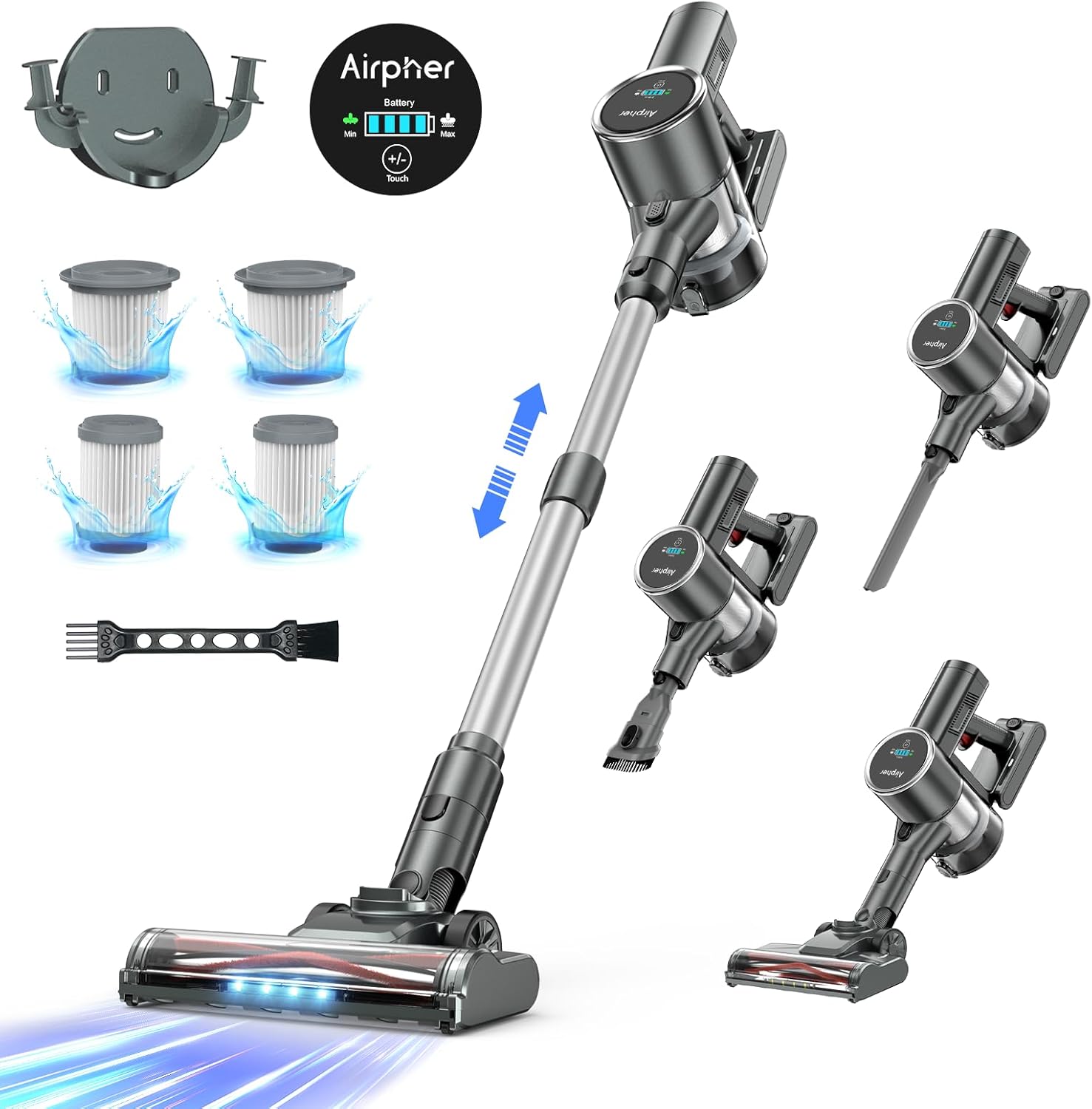 掃除機 コードレス 50000pa超強力吸引＆水タンク付き ハンディクリーナー Amazon | 掃除機 コードレス【50000Pa超強力吸引力&45分連続稼働