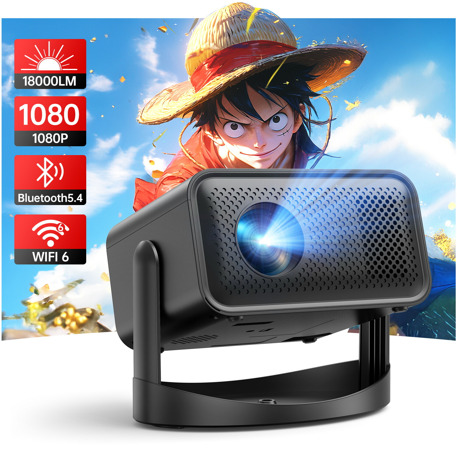 プロジェクター家庭用【2025年新モデル360°回転・18000LM・1080P・4K