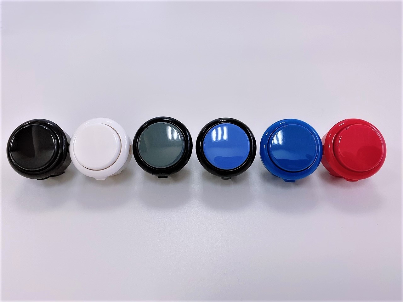アケコン 三和エラストマー静音ボタン8個 黒ボディ灰色ボタン