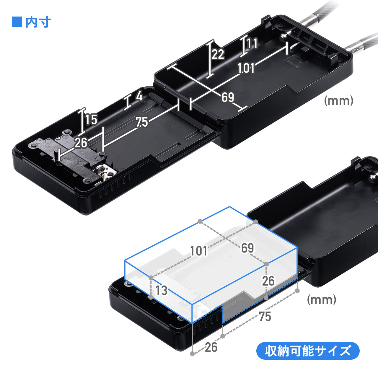 鍵収納ボックスキーボックスダイヤル式大型サイズワイヤー式ワイヤー長46cm盗難防止