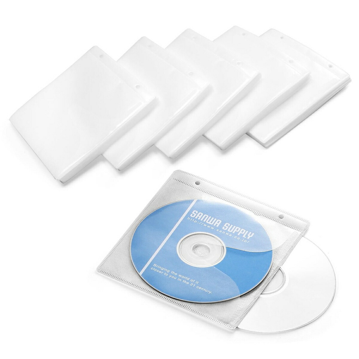 楽天市場】CDケース DVDケース 不織布ケース 2穴付 両面収納×100枚