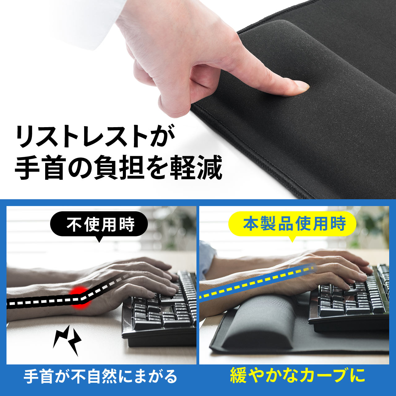 楽天1位受賞】マウスパッド 超大型 リストレスト付き パームレスト