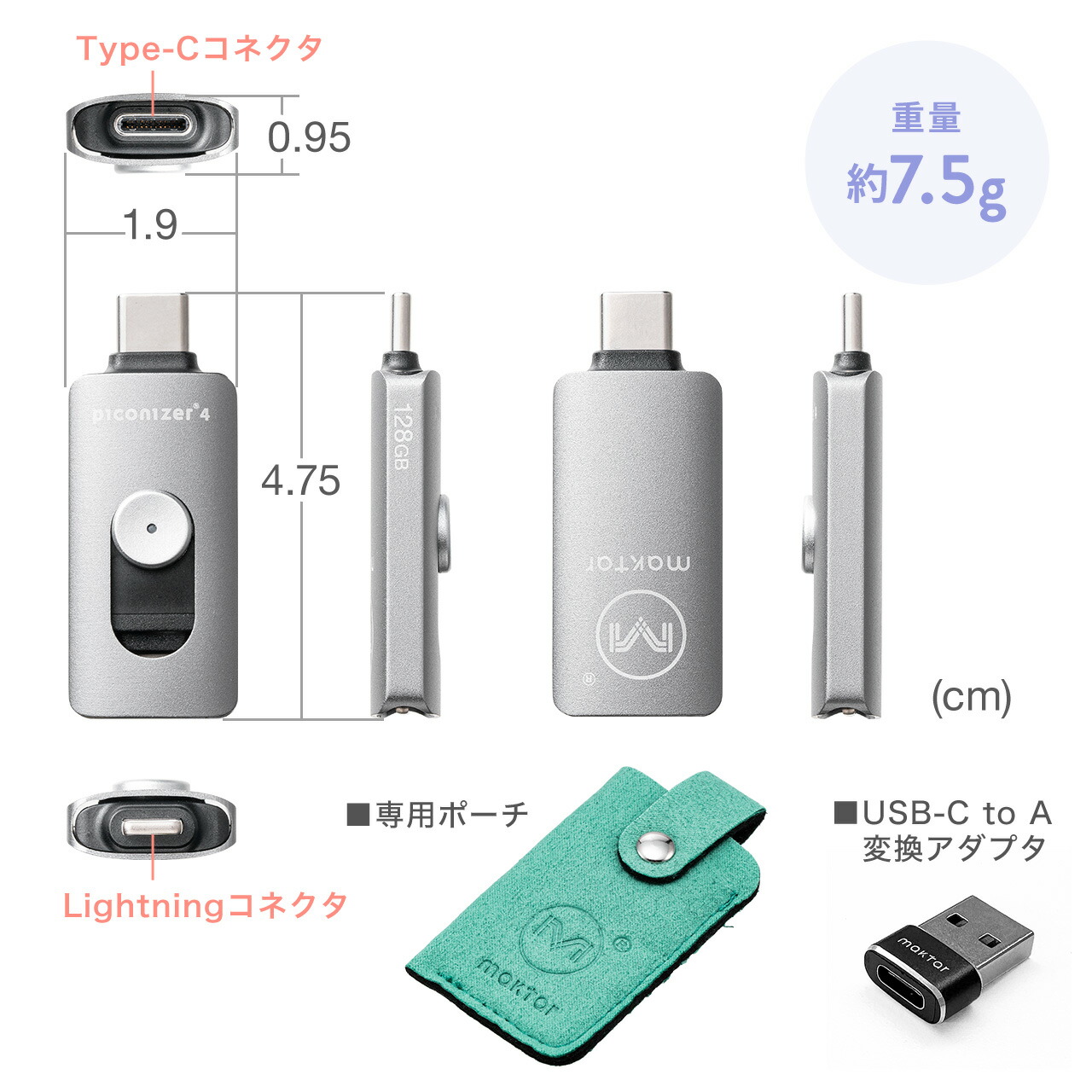 楽天1位受賞】 Lightning Type-C USBメモリ ピコナイザー Piconizer4