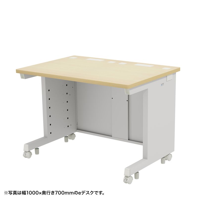 eデスク オフィスデスク 事務机 平机 セミーオーダーデスク 特注 薄い木目 幅105cm 奥行60cm 高さ70cm【受注生産品】