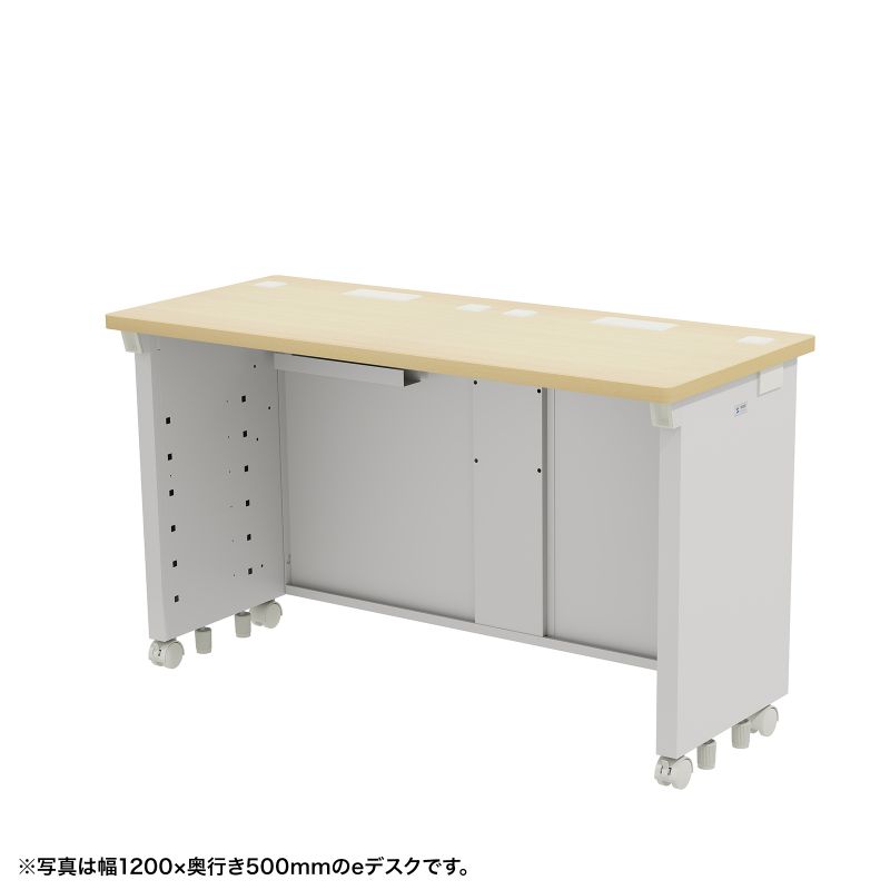 eデスク オフィスデスク 事務机 平机 セミーオーダーデスク 特注 薄い木目 幅110cm 奥行50cm 高さ70cm【受注生産品】|サンワダイレクト店