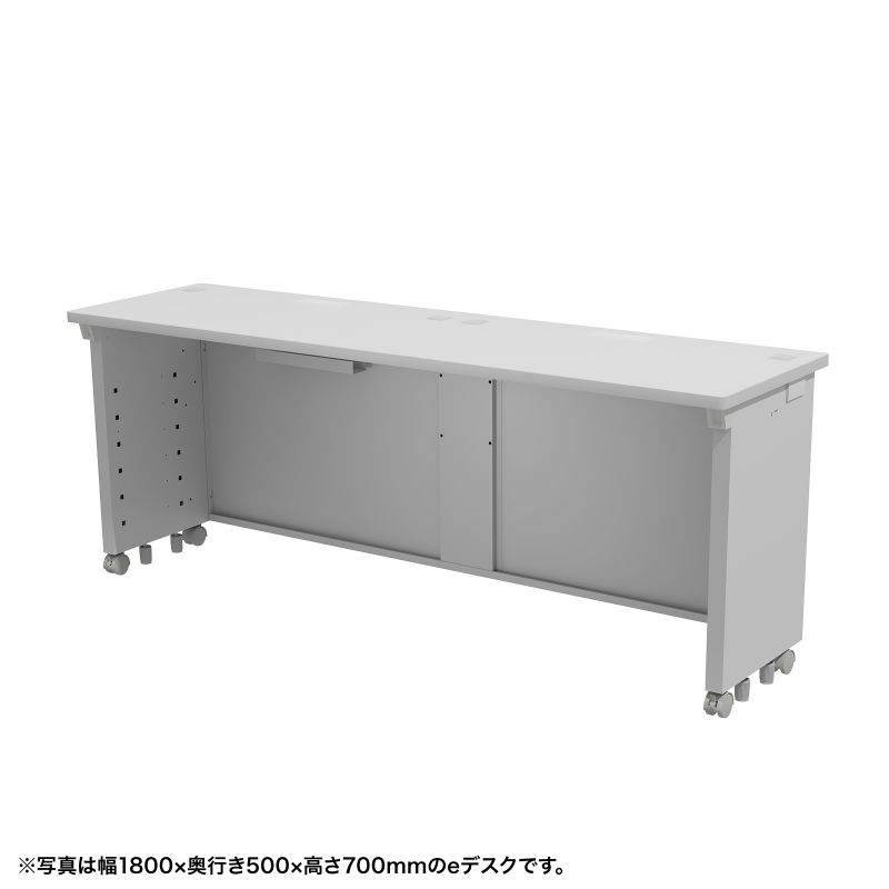 eデスク オフィスデスク 事務机 平机 セミーオーダーデスク 特注 グレー 幅155cm 奥行50cm 高さ72cm【受注生産品】