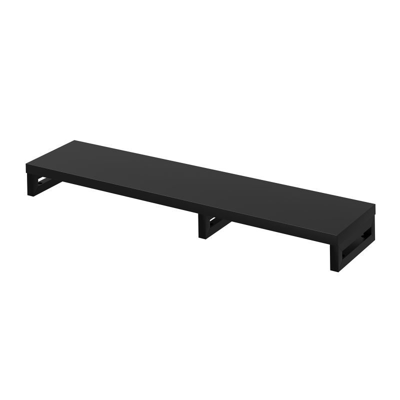 eモニタ台 モニター台 机上台 セミオーダー 特注 角脚 黒天板 幅110cm 奥行25cm 高さ10cm【受注生産品】 EMR-LCK11025BK サンワサプライ｜サンワダイレクト店