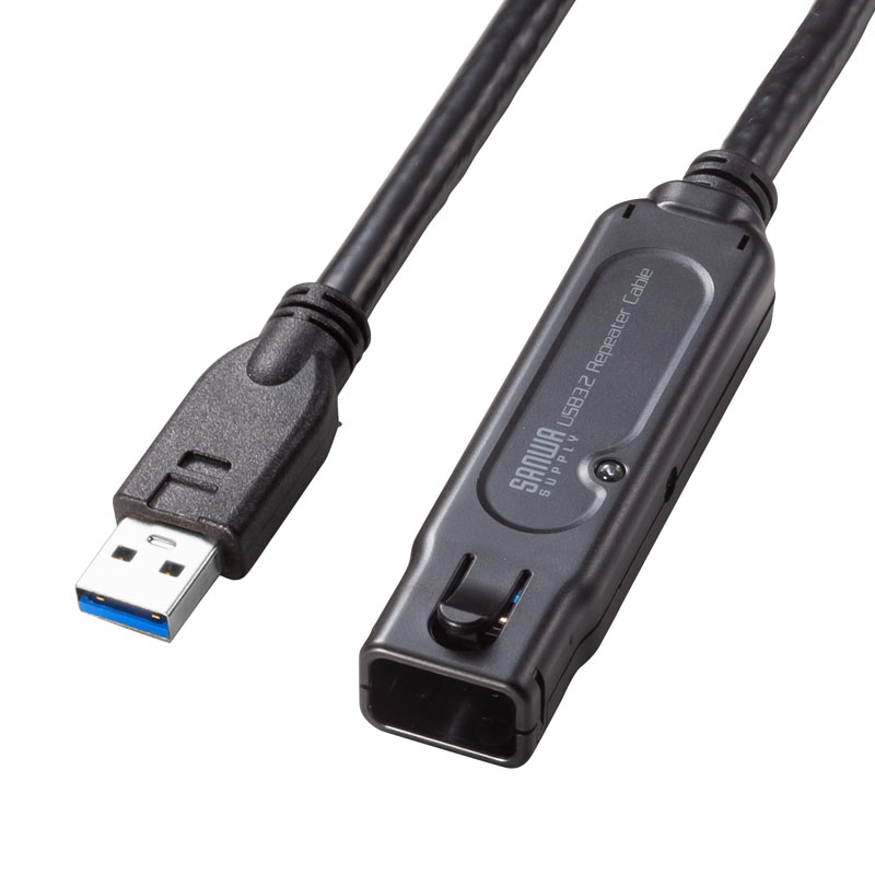 USB3.2アクティブリピーターケーブル15m(抜け止めロック機構付き)|サンワダイレクト店
