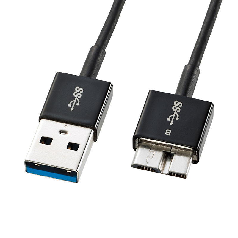 楽天市場】極細 USBケーブル 0.3m USB3.0 USB A-microBコネクタ