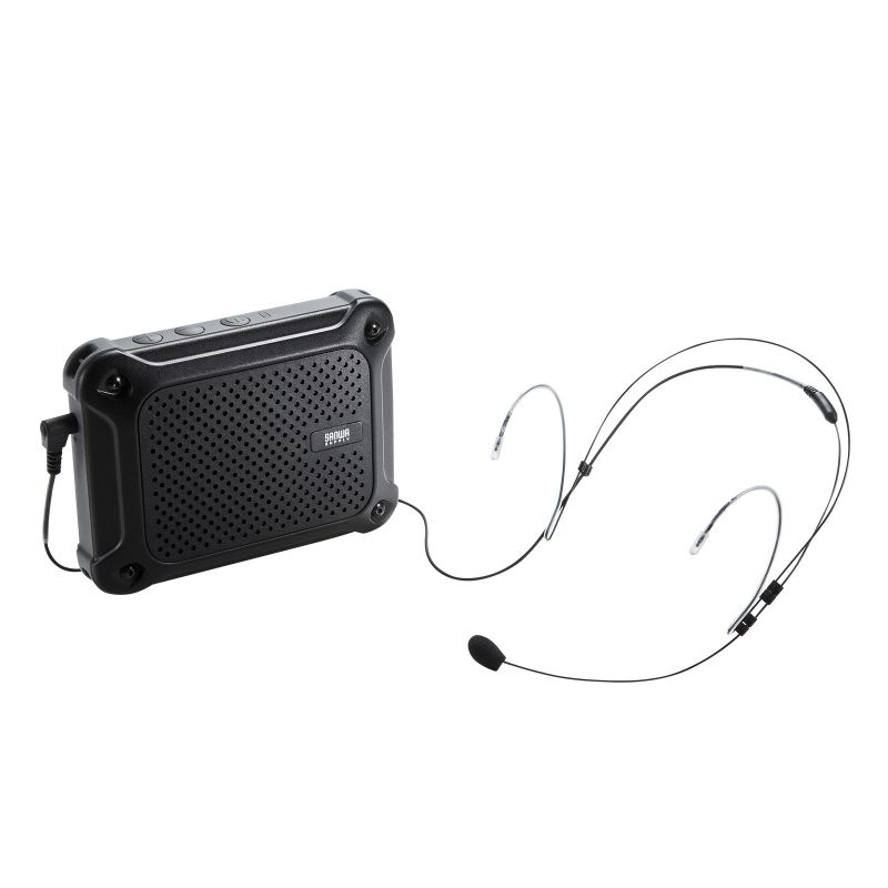 防水 ポータブル拡声器 16W出力 IPX4 ヘッドマイク付き 乾電池駆動 MM-SPAMP6 サンワサプライ