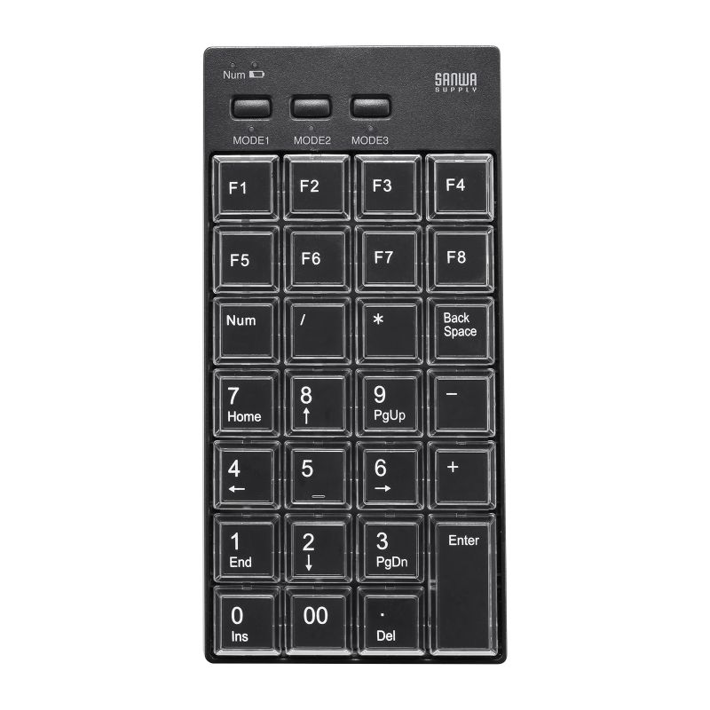 【クーポンで200円OFF！4/10(金) 1:59まで】テンキー プログラマブル bluetooth ワイヤレス 無線 充電式 2.4Ｇ 27キー ショートカット機能 割付可能 動画配信 スイッチャー NT-BT26BK