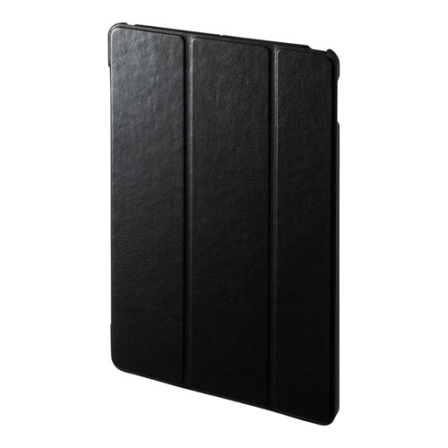 iPad 10.2インチ用ケース(第7世代・ソフトレザー・高級PU・スタンドタイプ・ブラック) PDA-IPAD1607BK サンワサプライ