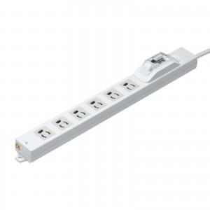 電源タップ 6個口 3m 3P 漏電ブレーカー付き 一括スイッチ 誤操作防止開閉式透明カバー付き マグネット 抜け止め アース端子付き 通電ランプ付き トラッキング火災予防絶縁キャップ付き ホワイト TAP-BR36LN-3