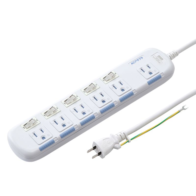 楽天市場】省エネタップ 電源タップ 延長コード 3P 6個口 2m