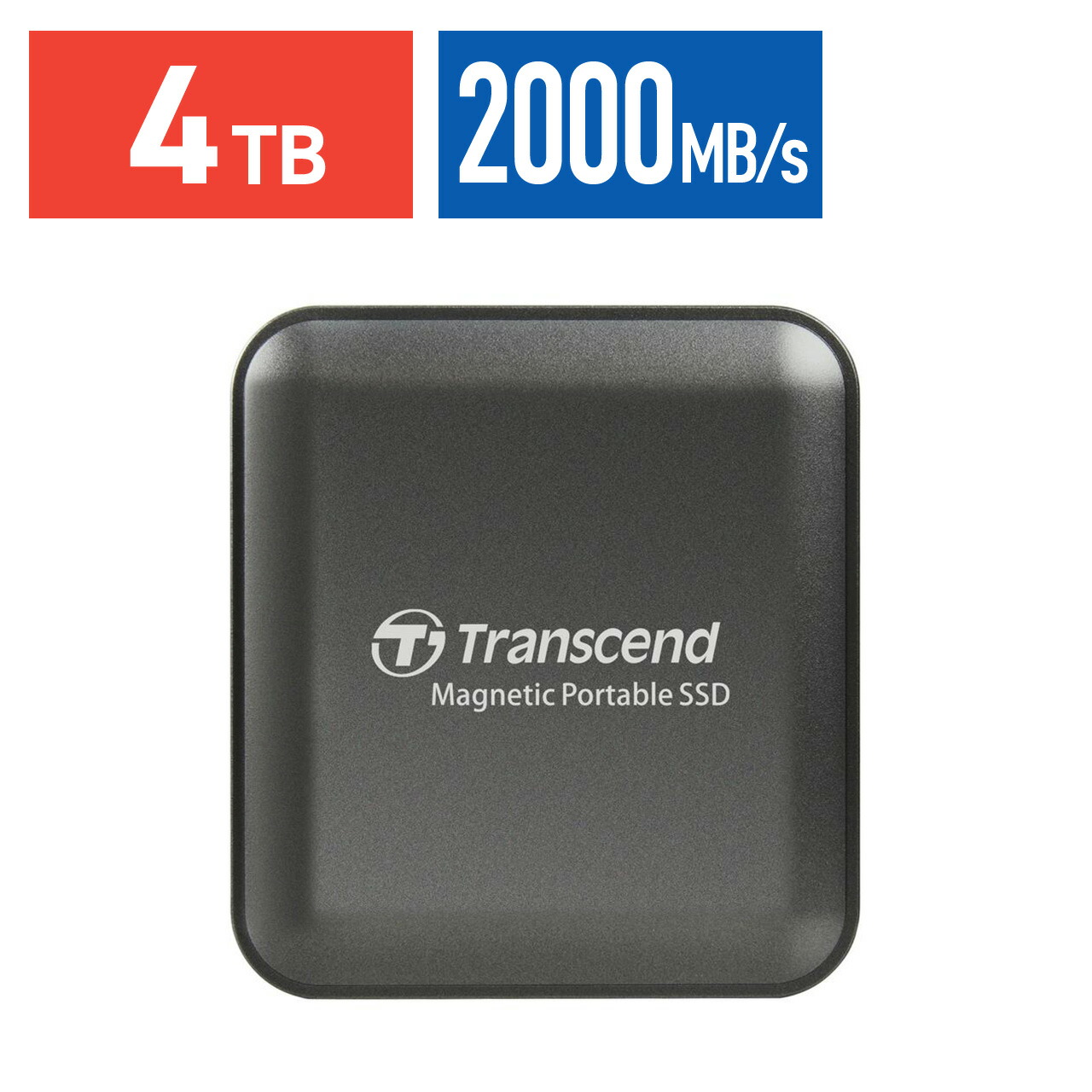 ポータブルSSD 4TB 最大2000MB/s iPhone MagSafe対応 4K ProRes撮影 USB 20Gbps 外付けSSD コンパクト グレー|サンワダイレクト店
