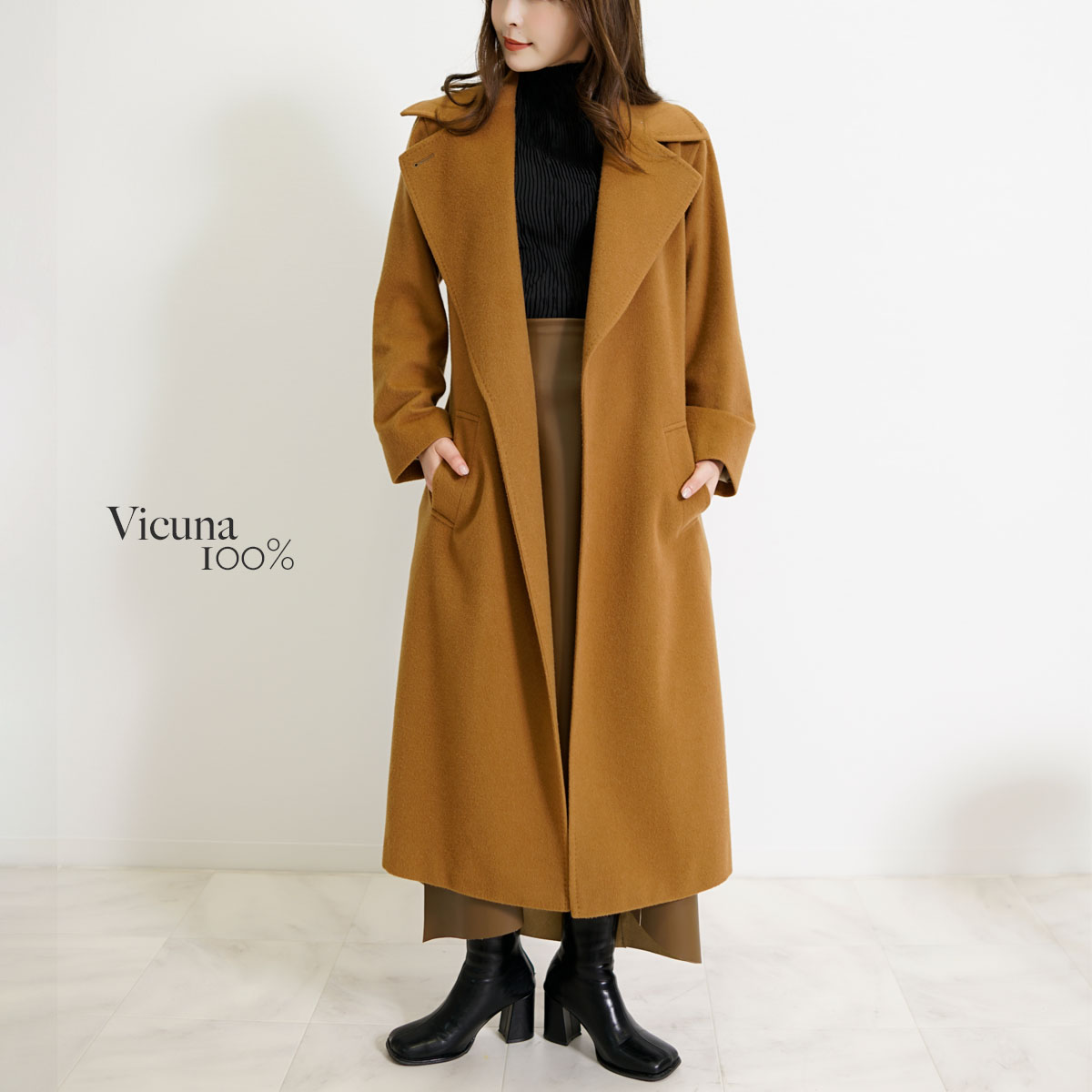 ビキューナ12% ロング チェスター コート vicuna-