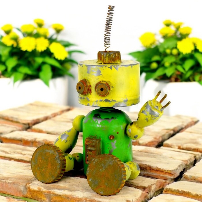 楽天市場】大きなロボット ブリキ製 ガーデニング レトロ お庭づくり