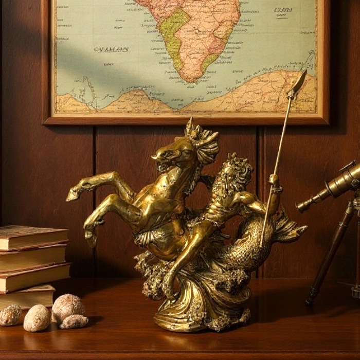 楽天市場】古代ギリシャの海の神 ポセイドン像 置物彫刻 彫像