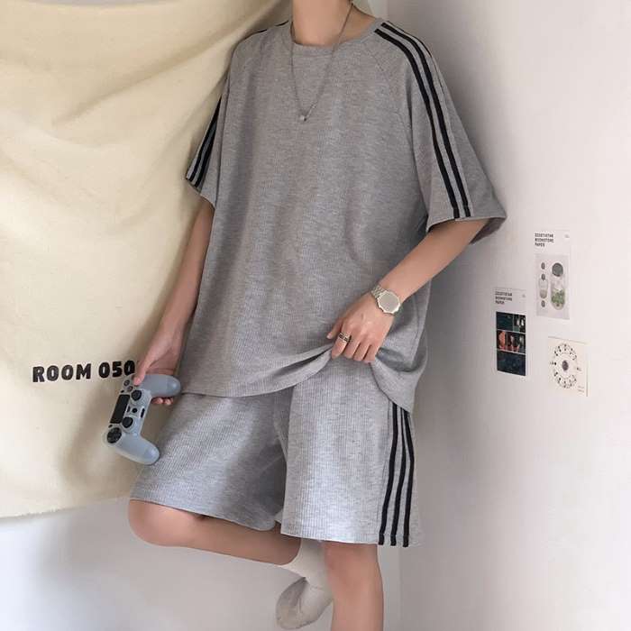 スウェット 夏 半 上下 シャツ ショートパンツ 【冷感】セットアップ 生地 薄手 大きいサイズ サマー トップス メンズ ジャージ