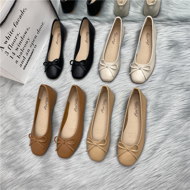 楽天市場】リボンフラットシューズ パンプス リボン レディース バレエ