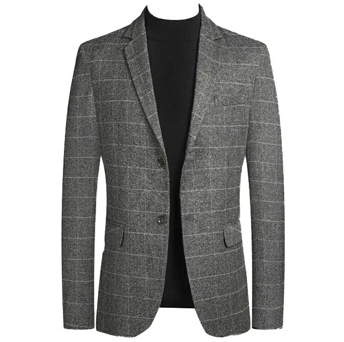 フォマール 春 メンズジャケット ブルー 紳士服 着痩せ グレー 冬 ビジネス チェック 新着 秋 2色 メンズスーツ 通勤 カジュアル